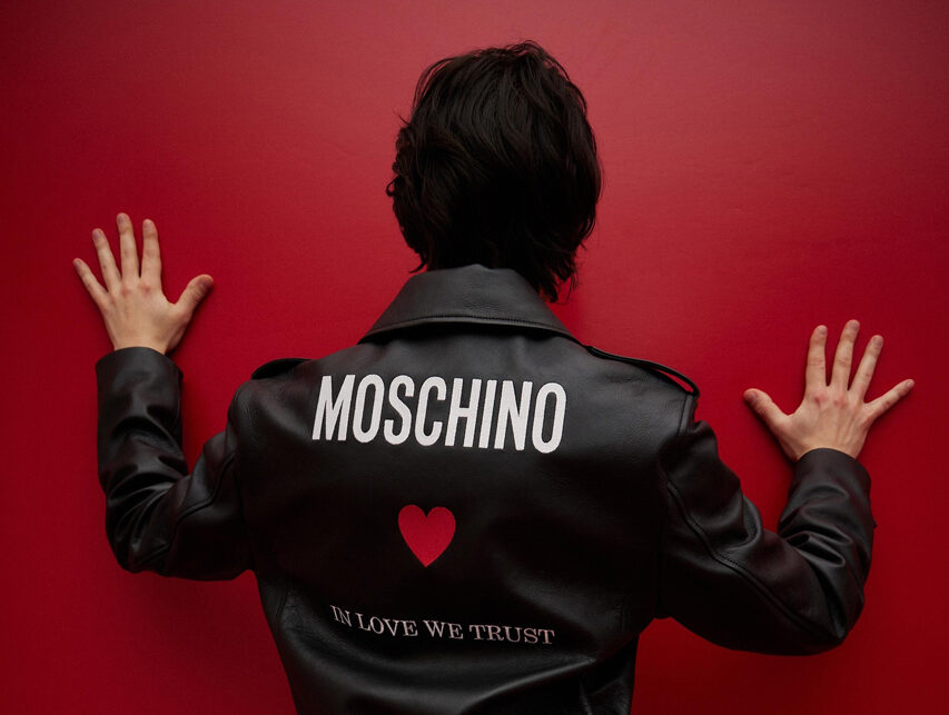 Moschino Mix-Print Biker Jacket